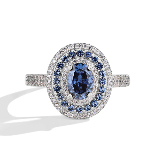 Aurézia — Blue Moissanite Halo