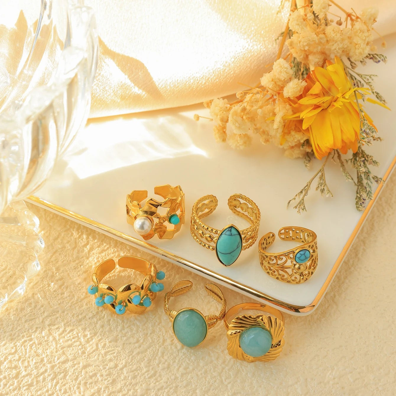 Turévia | Golden Bloom. Timeless Turquoise.