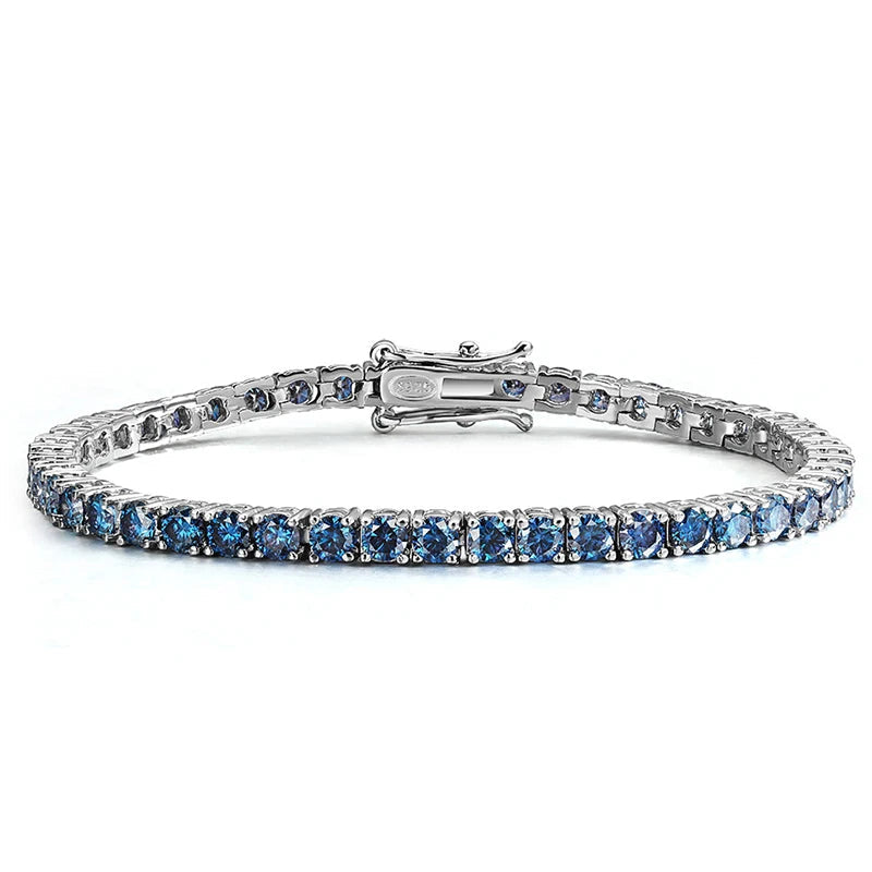 Azure Lumora | 925 Gümüş | Beyaz & Mavi Moissanite