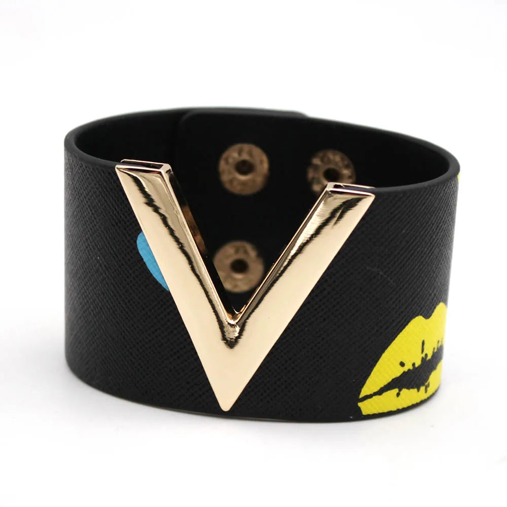 SAVERRA Wrap Bracelet | Leather Jewelry | Leopard V Design