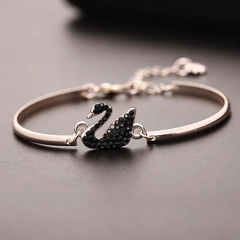Cygnia Glow | Swan Motif | Gold & Rose Elegance