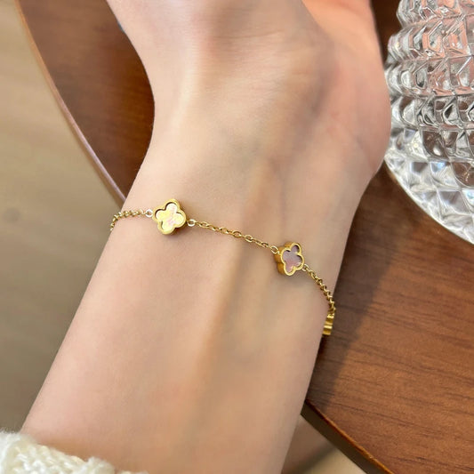Clovessence | Gold-Tone | Shell Clover Charm