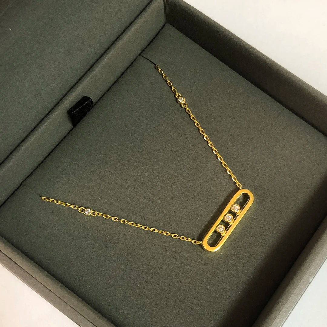 Triple Gleam | 18K Gold-Plated | Oval Necklace