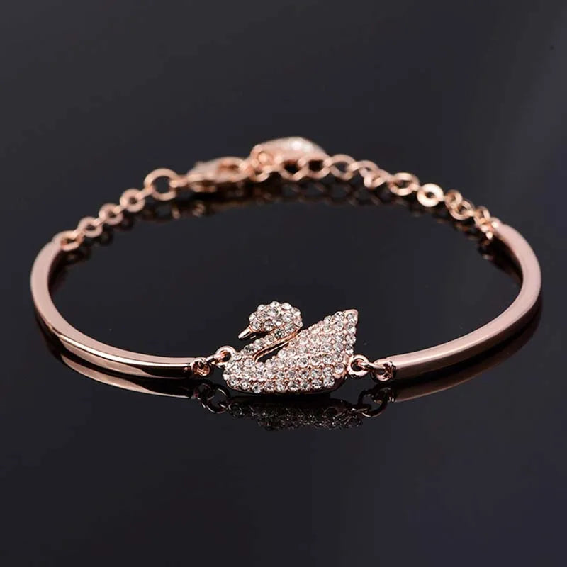Cygnia Glow | Swan Motif | Gold & Rose Elegance