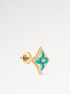 Gold and turquoise Star Ear Stud on a light gray background