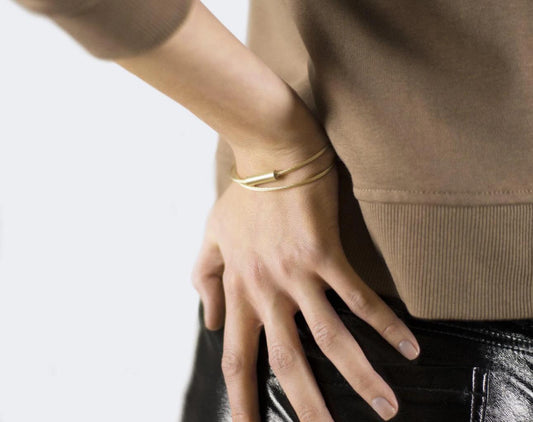 ÉLAN Dual Bracelet — 18K Polished Silver Precision