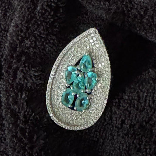 Statement Sculpted Ring | Natural Aquamarine Cluster