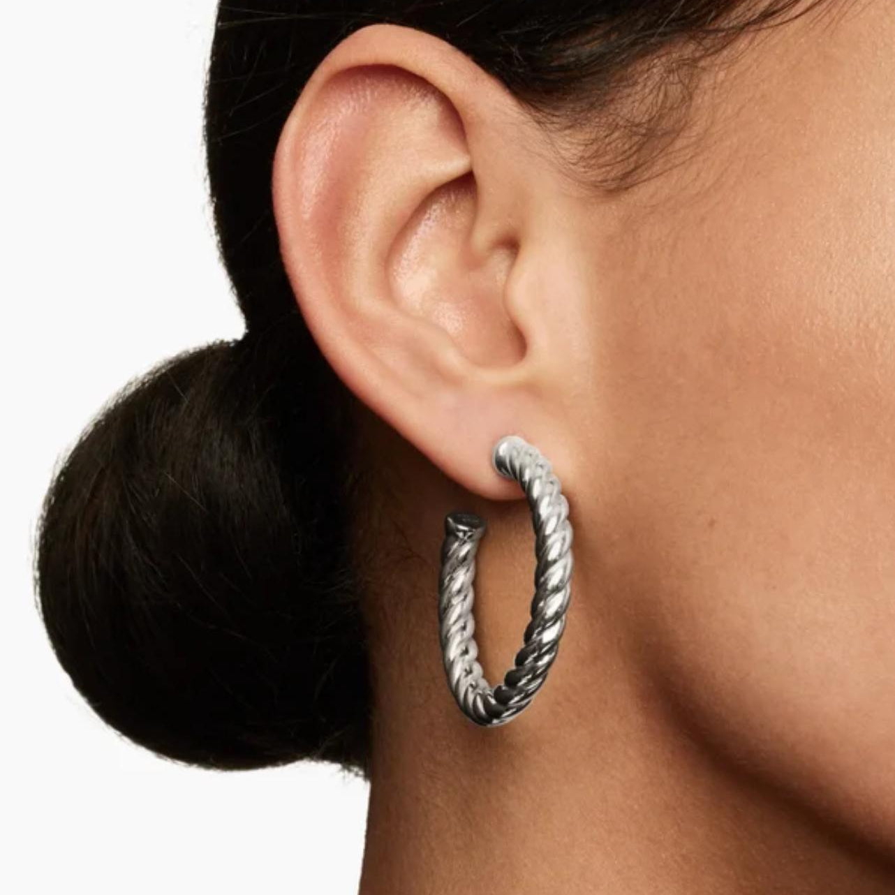 Serpenta Venetian Twist Hoops | Italian 925 Silver (40mm)