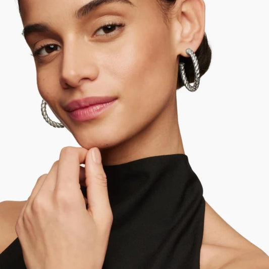 Serpenta Venetian Twist Hoops | Italian 925 Silver (40mm)