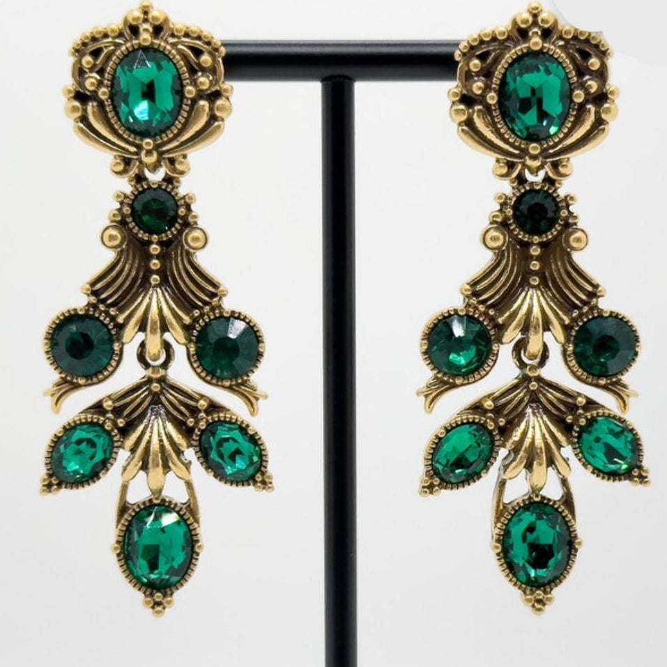 LIVAEDRA Earrings — Gilded Botanical Statement