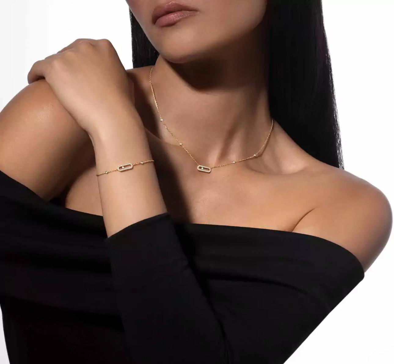 Move Uno Necklace | 18K Gold & Pavé Zircon