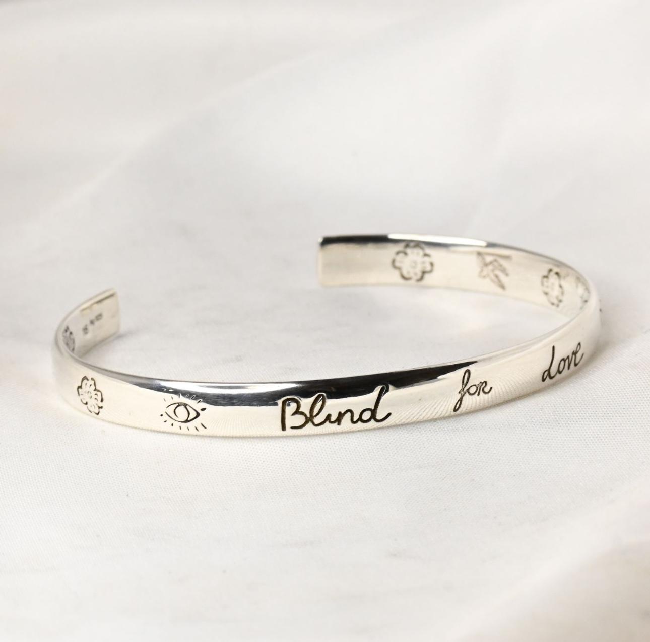 Blind For Love bangle — Oxidized İtalyan 925 Silver