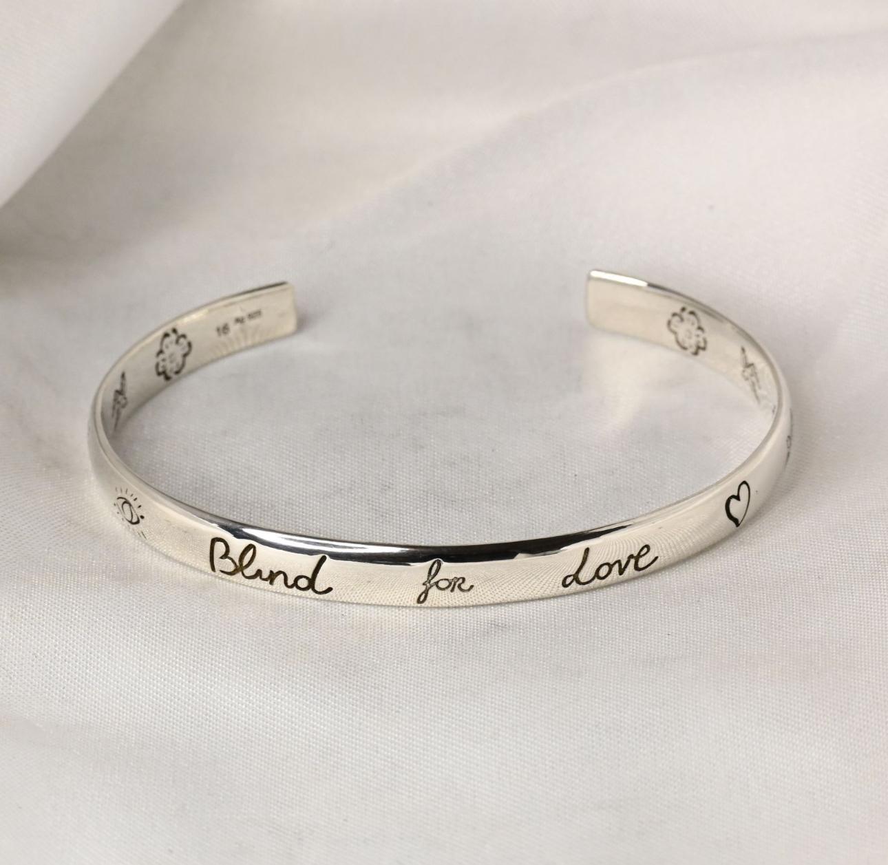 Blind For Love bangle — Oxidized İtalyan 925 Silver