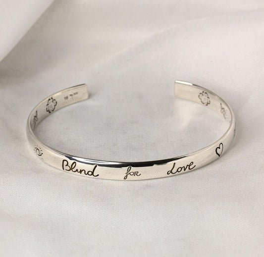 Blind For Love bangle — Oxidized İtalyan 925 Silver