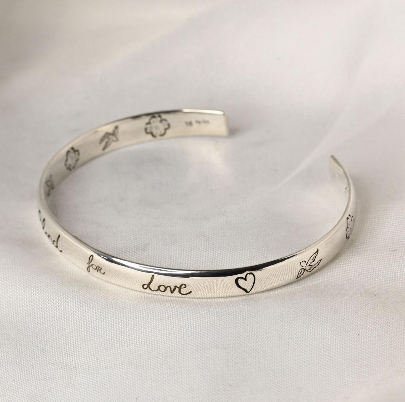 Blind For Love bangle — Oxidized İtalyan 925 Silver