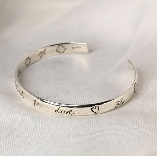 Blind For Love bangle — Oxidized İtalyan 925 Silver