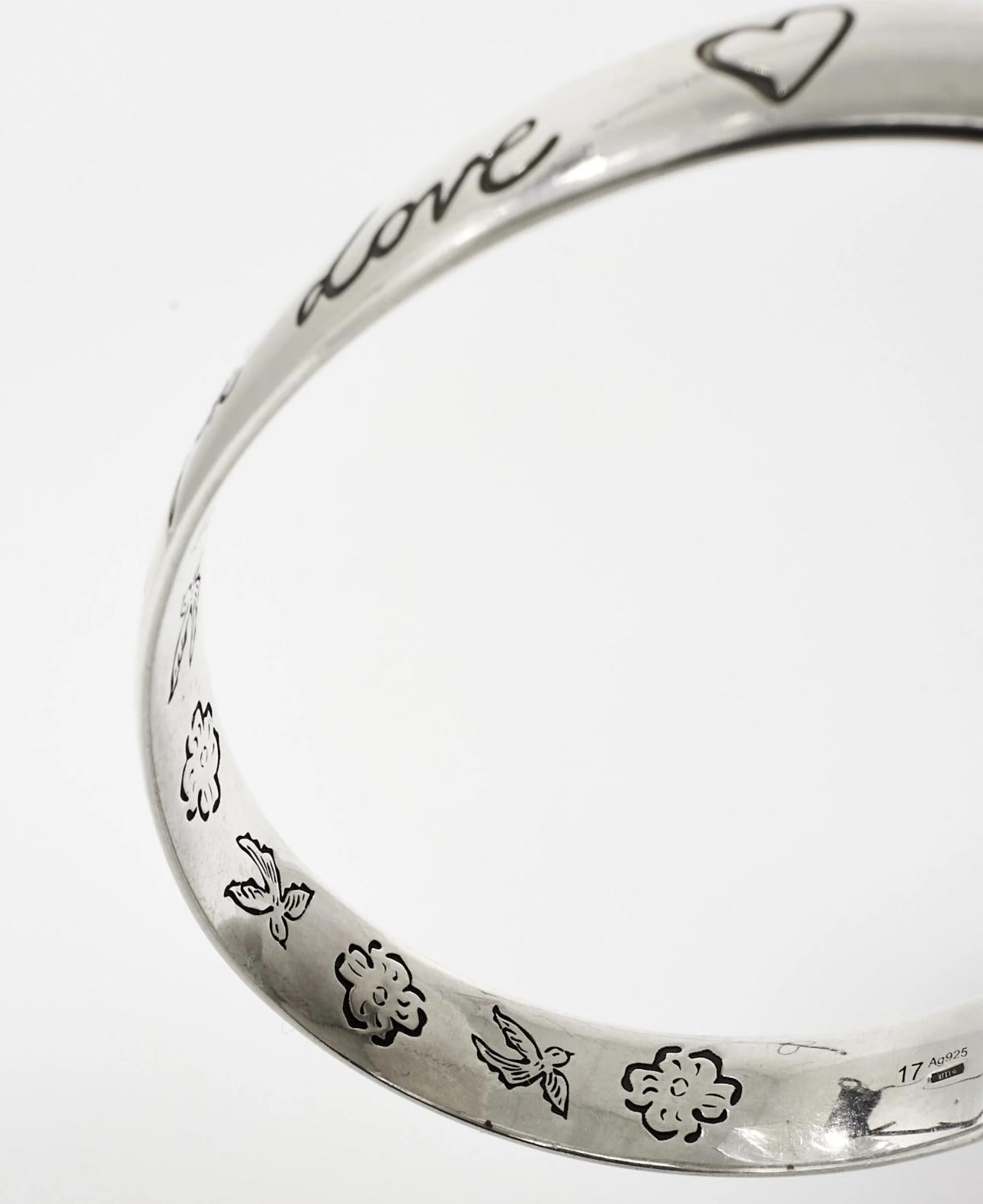 Blind For Love bangle — Oxidized İtalyan 925 Silver