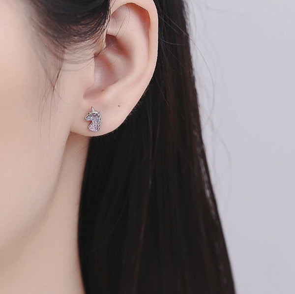 Lunaria Earrings | Italian Silver & Unicorn Charm