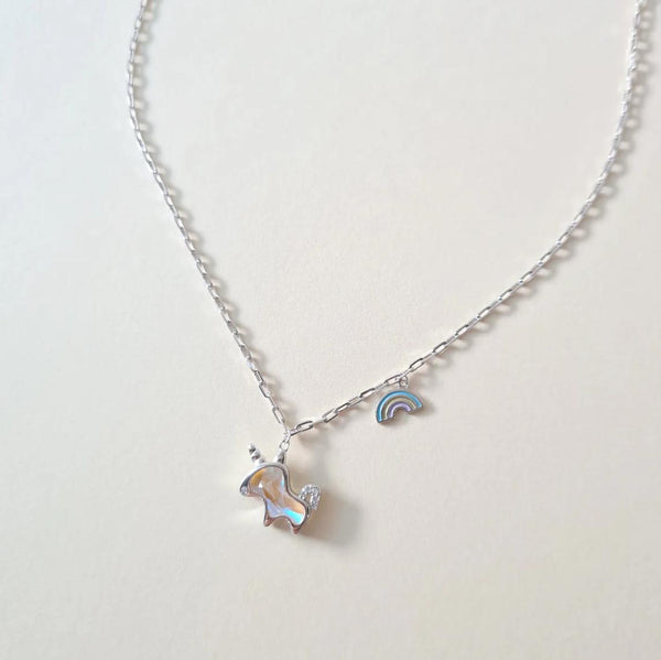 Unica Necklace | Italian Silver & Rainbow Enamel