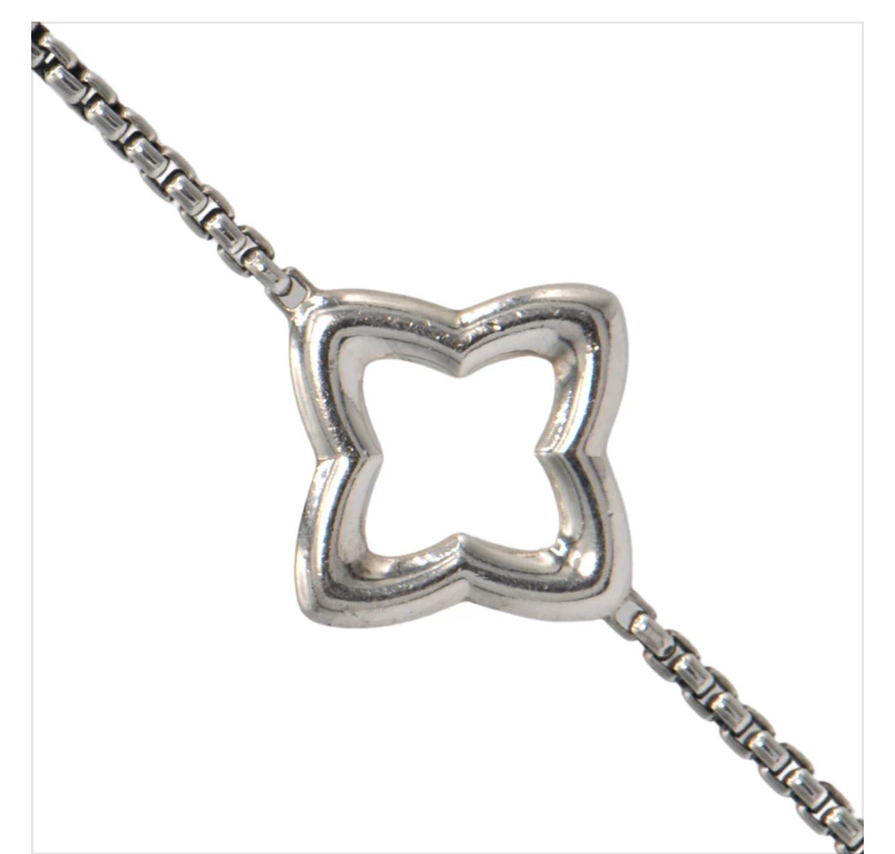 Stellara Necklace | Double-Row Quatrefoil Station Chain