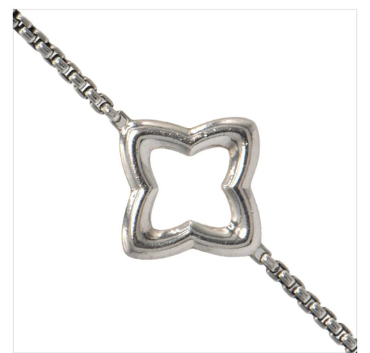 Stellara Necklace | Double-Row Quatrefoil Station Chain