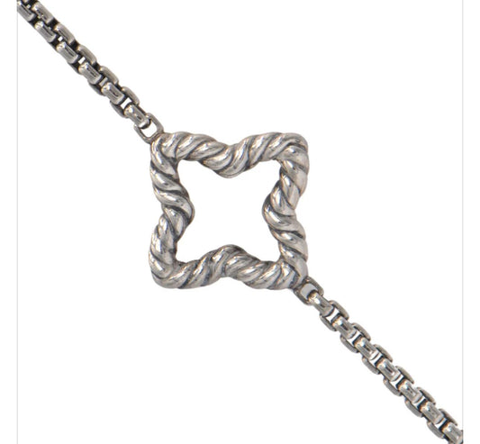 Stellara Necklace | Double-Row Quatrefoil Station Chain