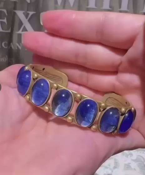 OPALYRA Bracelet — Gilded Blue Statement Art