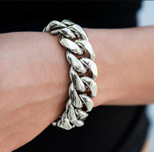 Silver Cuban Link Bracelet