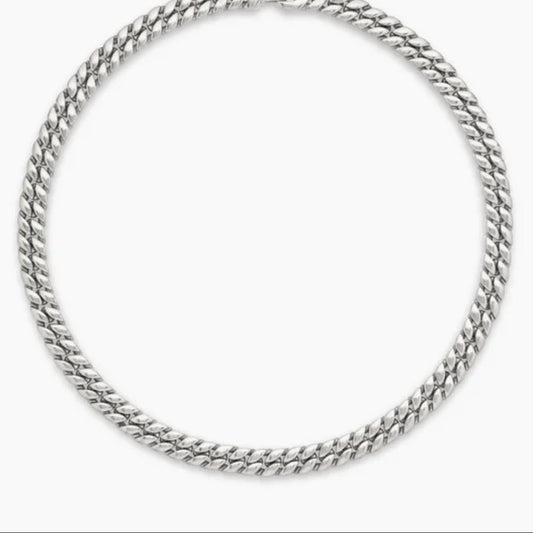 Curb Chain Necklace  | Handcrafted in Italian 925 Silver. on a white background