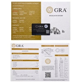 GRA moissanite certificate and serial number reference