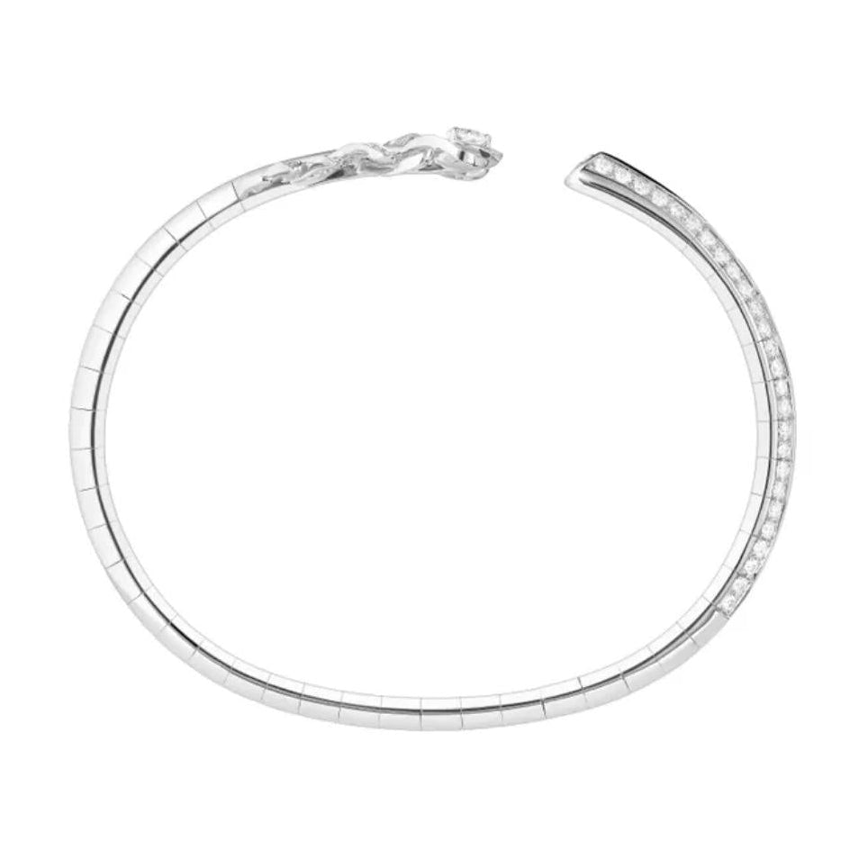 boucheron Silver bracelet with feather design on a white background