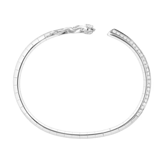 boucheron Silver bracelet with feather design on a white background