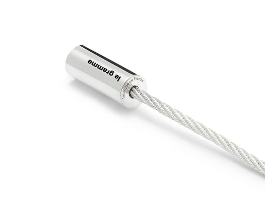 Silver cable with '16 Gramme' branding on a white background